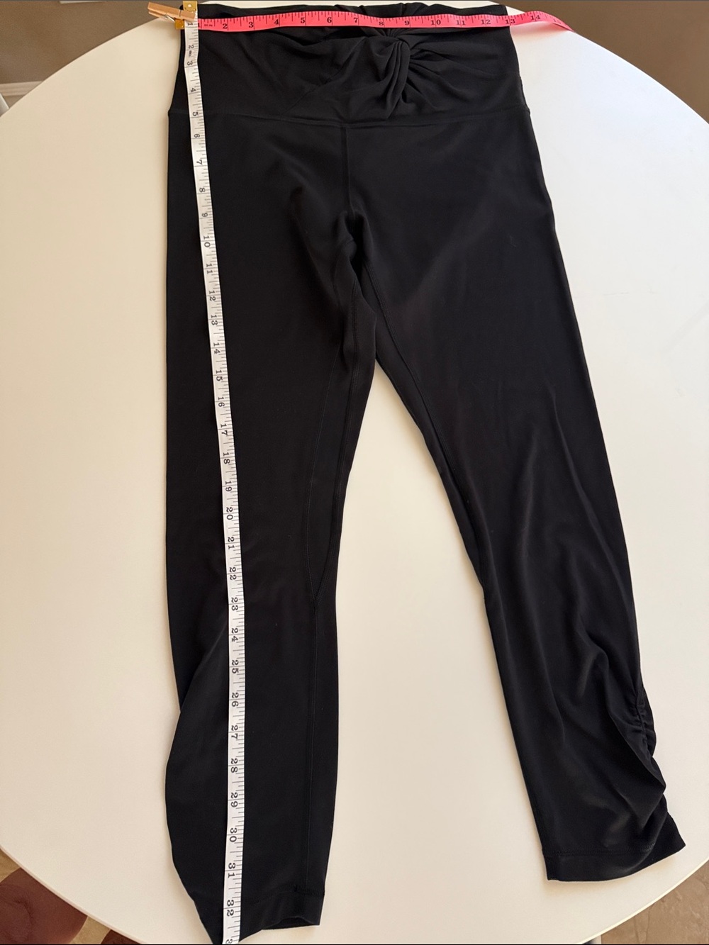 lululemon Align Black High-Rise Crop 23” Twist Waist/Ruched Ankle Sz 6 - Picture 9 of 11
